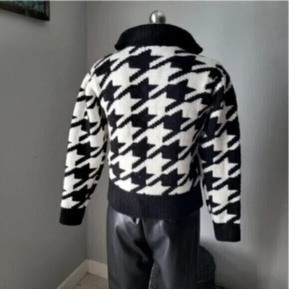 DEX Houndstooth Cropped Mock Neck Sweater NWT Sz XL - Picture 10 of 14